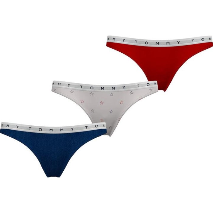 3-pakning Gjenta Logo Linning Thongs Tommy Hilfiger Norge Rd/rosa/ble