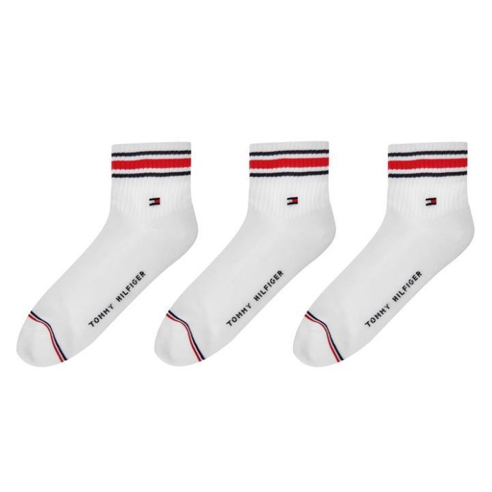 3 Pakke Sports Quarter Sokker Herre Tommy Hilfiger Norge Hvit