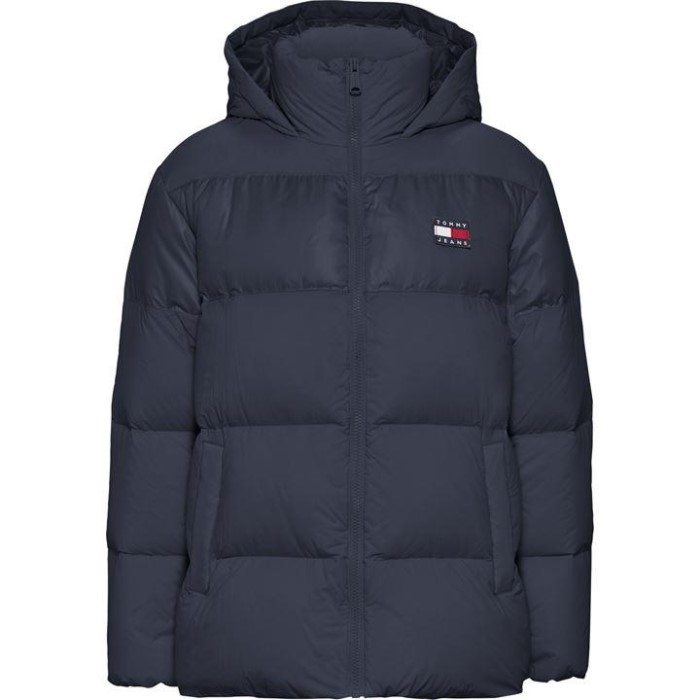 Badge Hette Vattert Jakke Tommy Hilfiger Norge Twilight Marine