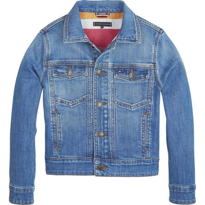 Gutter Trucker Dongerijakke Denim Mid Vask Tommy Hilfiger Norge