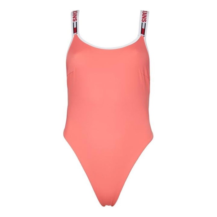 Brasiliansk Badedrakt Med Lav Rygg Tommy Hilfiger Norge Poppy Rosa