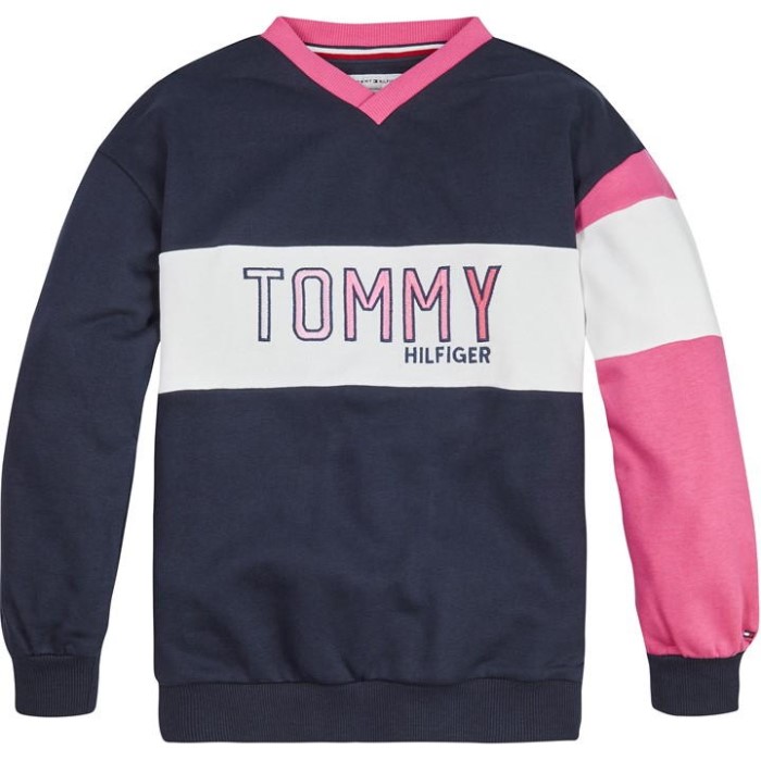 Colorblock Tommy Sweatshirt Desert Sky 0gy Tommy Hilfiger Norge