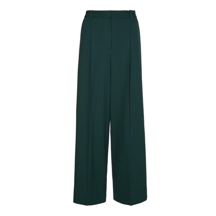 Farget Plissert Wide Leg Pant Hunter Green Tommy Hilfiger Norge