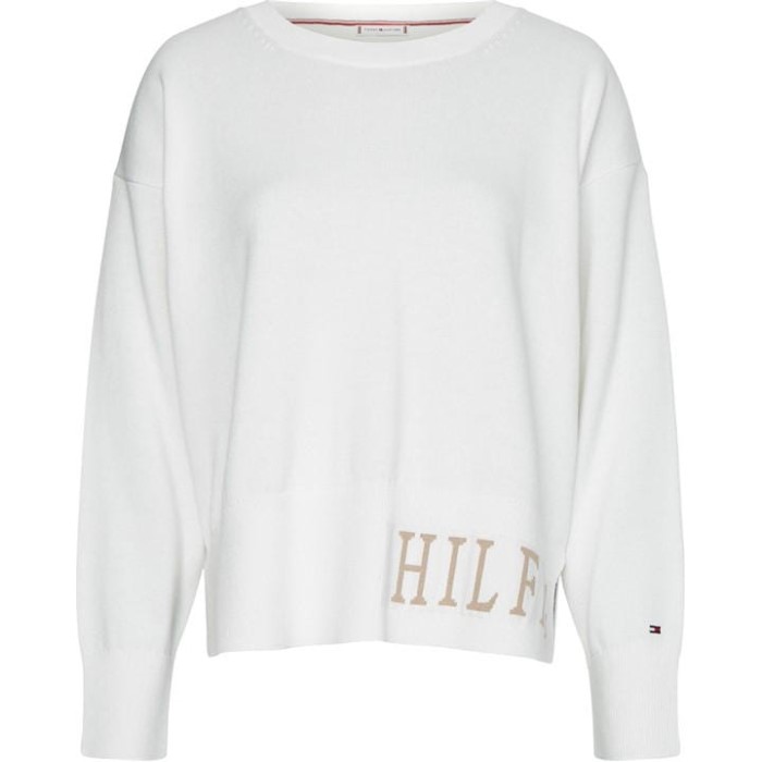 Bomull Grafisk C-nk Genser Ecru Tommy Hilfiger Norge