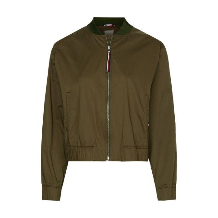 Bomull Sateng Bombefly Army Green Tommy Hilfiger Norge