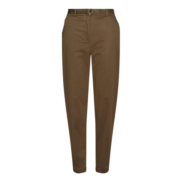 Bomull Sateng Konisk Chinobukse Armygrønn Tommy Hilfiger Norge