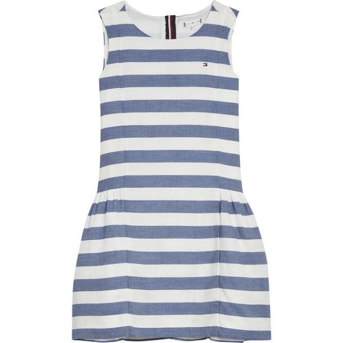 Chambray Stripe Dagskjole Hvit Tommy Hilfiger Norge
