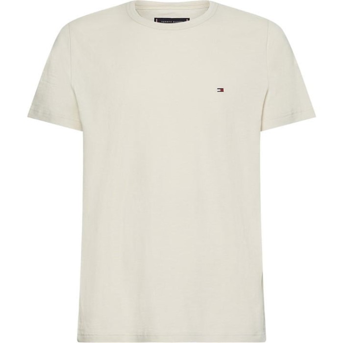 Bomull Lin T-skjorte Tommy Hilfiger Norge Fjær Hvit