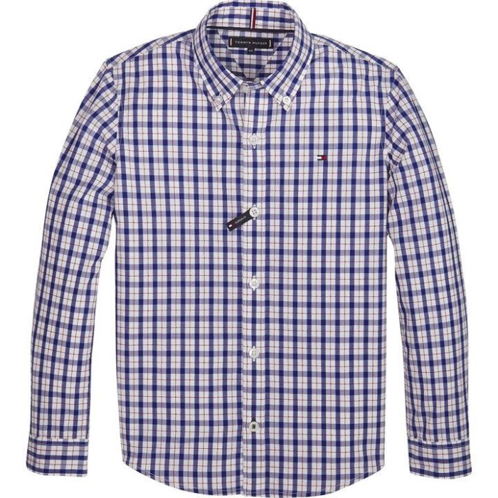 Dobby Rutete Skjorte Tommy Hilfiger Norge Marine