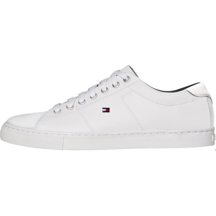 Essential Leather Sneaker Hvit Tommy Hilfiger Norge