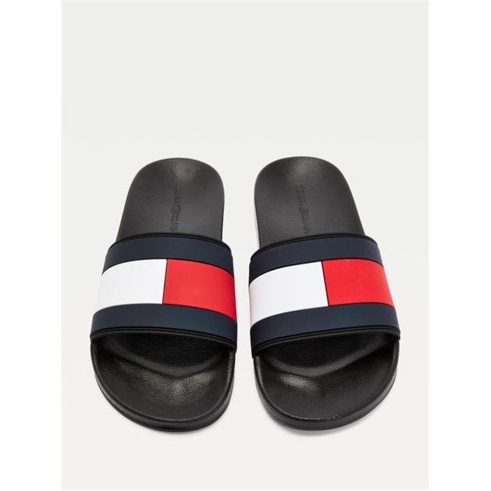 Essential Flag Pool Slides Black Tommy Hilfiger Norge