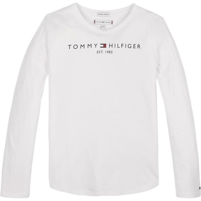 Essensiell Langermet T-skjorte Tommy Hilfiger Norge Hvit