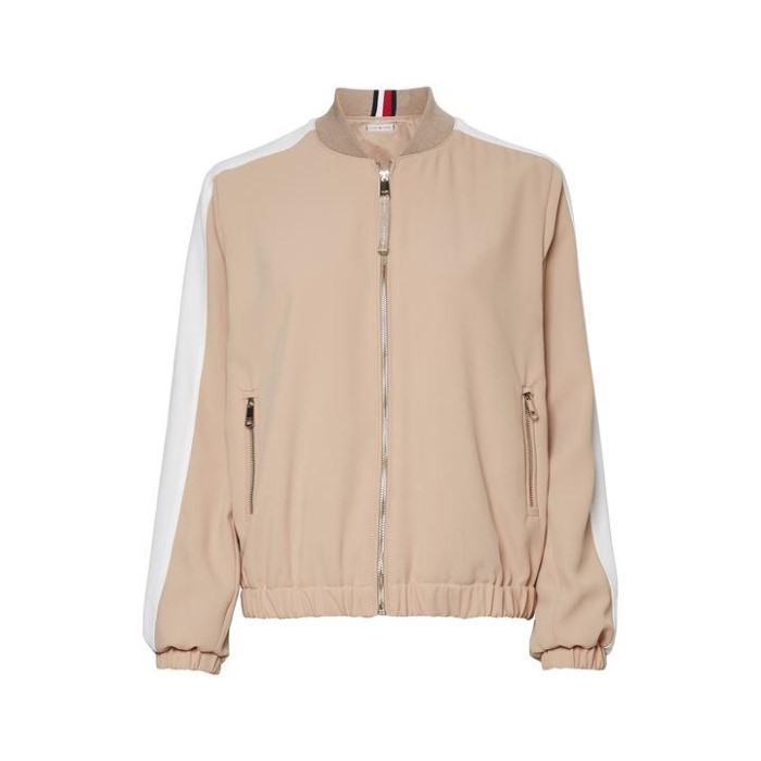 Fluid Twill Colorblock Bomber Tommy Hilfiger Norge Beige 0ad