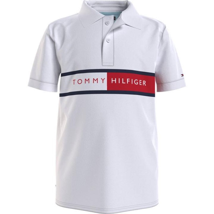 Flagg Poloskjorte Hvit Ybr Tommy Hilfiger Norge