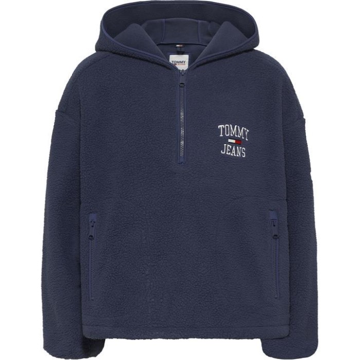 Fleece Genser Hettegenser Twilightt Marine C87 Tommy Hilfiger Norge