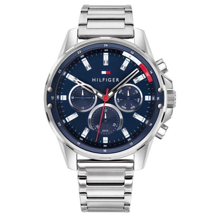 Herre Blå Urskive Armbåndsur I Rustfritt Stål Tommy Hilfiger Norge Sølv/blå