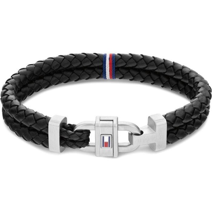 Herrer Tommy Hilfiger Norge Svart Blad Armbånd Svart/sølv Tommy Hilfiger Norge