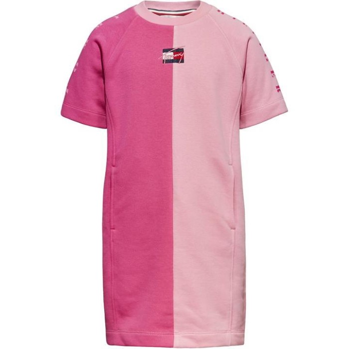 Jenter Tofarget Genser Kjole Tommy Hilfiger Norge Fresh Pink The