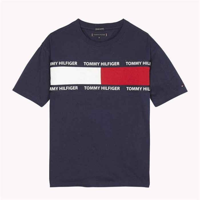 Grafisk Logo T-skjorte Tommy Hilfiger Norge Marineblå