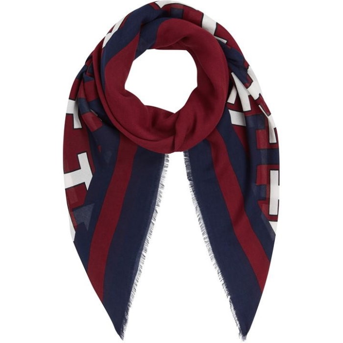 Ikonisk Monogramtrykt Skjerf Tommy Hilfiger Norge Mono 0gz