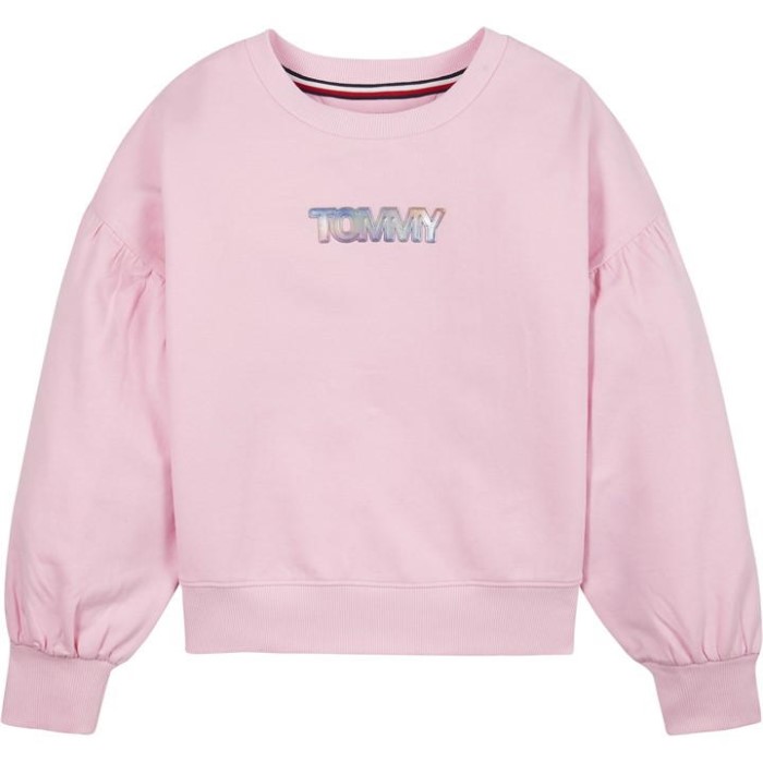 Iriserende Badge Logo Sweatshirt Toj Rompink Tommy Hilfiger Norge