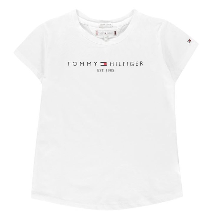 Junior Jenter Essential T Shirt Hvit Ybr Tommy Hilfiger Norge