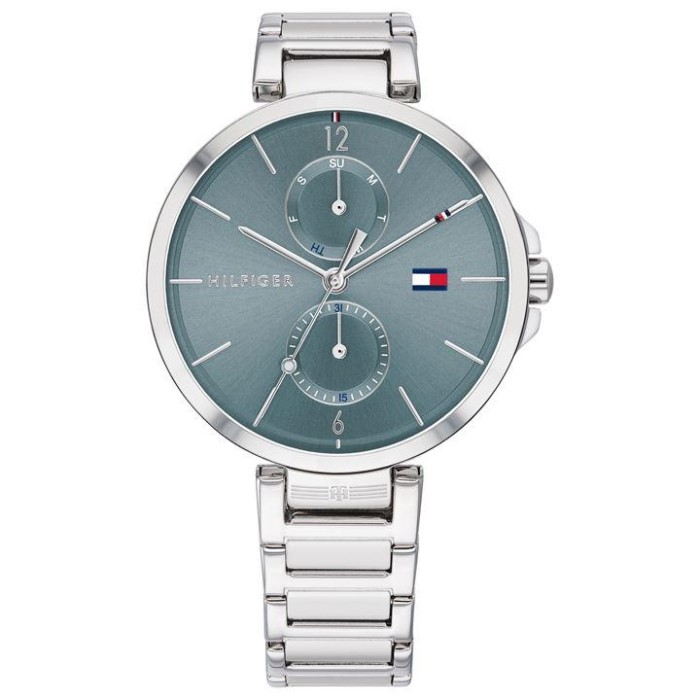 Dame Blå Sunray Rustfritt Stål Klokke Sølv Tommy Hilfiger Norge