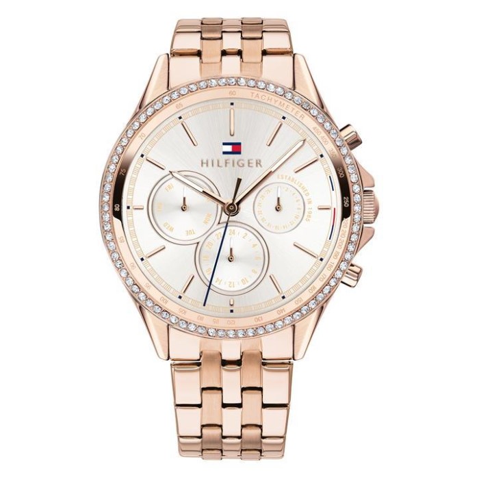 Dame Krystallsett Nelliker Forgylt Armbåndklokke Tommy Hilfiger Norge Sølv/gull