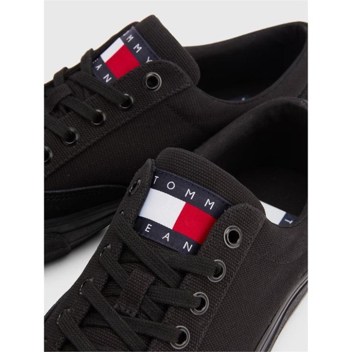 Lav Topp Skater Trenere Svart/svart Bds Tommy Hilfiger Norge