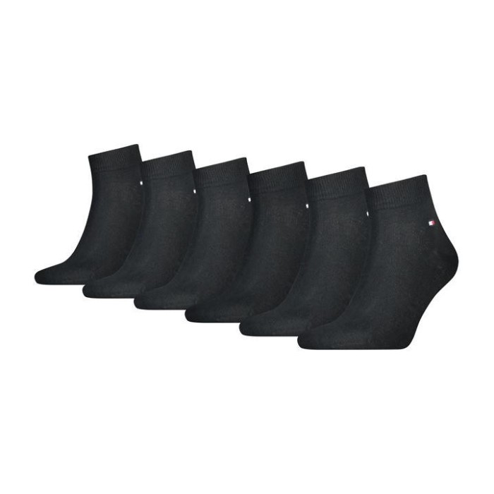 Quarter Sokker 6 Pack Herre Sort Tommy Hilfiger Norge