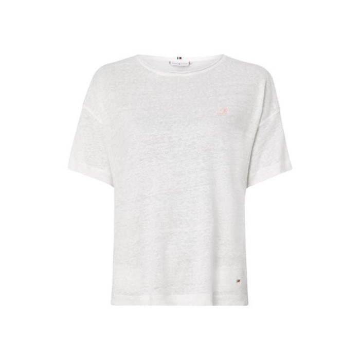 Avslappet Lin åpen-nk Topp Ss Ecru Ybl Tommy Hilfiger Norge