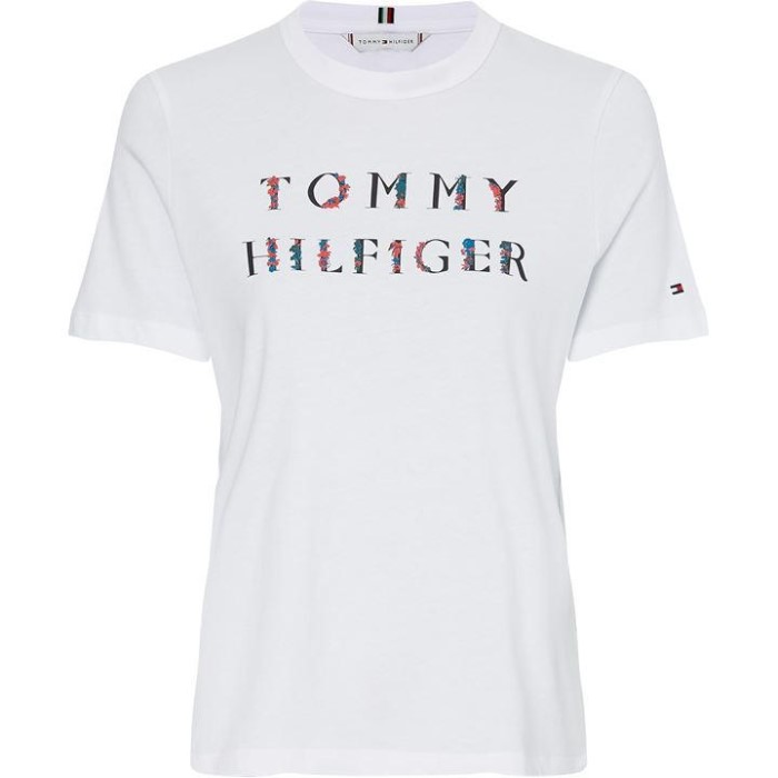 Vanlig Floral T-skjorte Hvit Ybr Tommy Hilfiger Norge