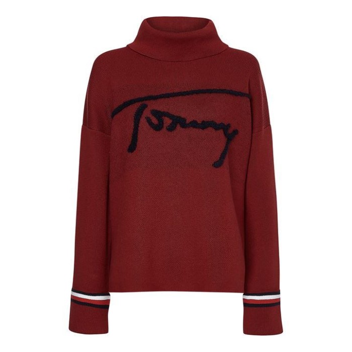 Avslappet Tom Høyhalset Genser Tommy Hilfiger Norge Xit Regatta Rød