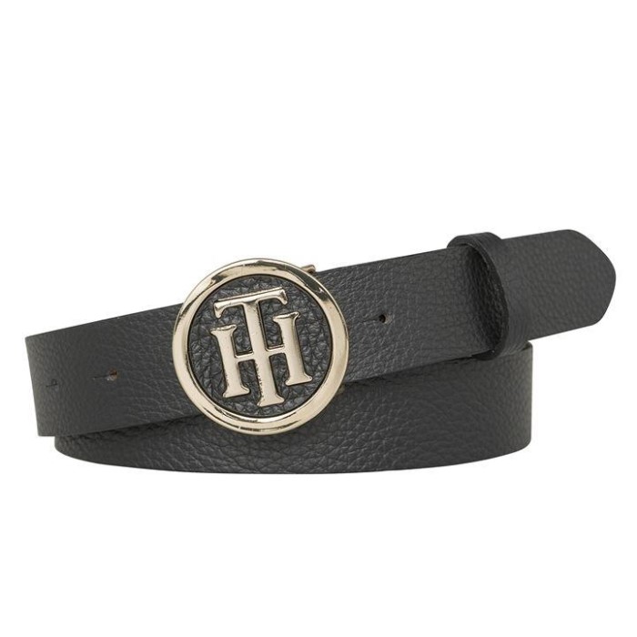 Rund Spenne Belte Svart 002 Tommy Hilfiger Norge
