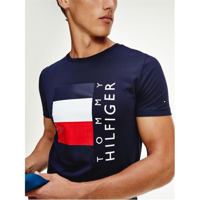 Stripe Box T-skjorte Tommy Hilfiger Norge Desert Sky Dw5