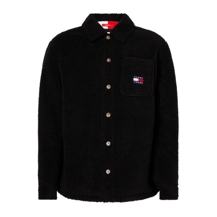 Tjm Moderne Prep Sherpa Overskjorte Svart Bds Tommy Hilfiger Norge