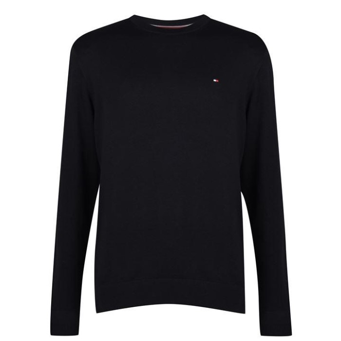 Tommy Hilfiger Norge Sort Kjerne Bomull-silke Genser