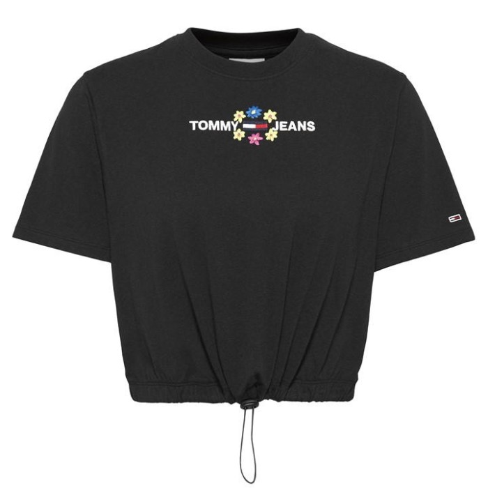 Tommy Hilfiger Norge Black Crop Floral T-shirt