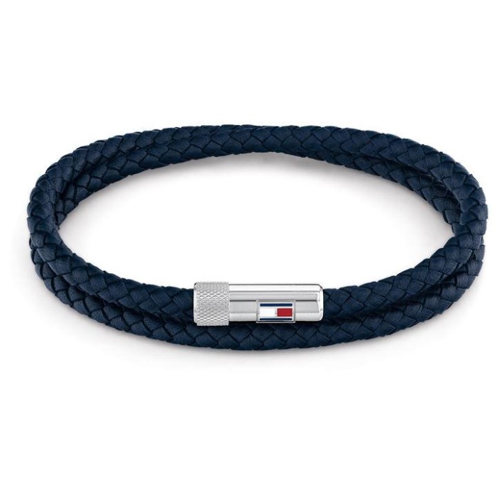Tommy Hilfiger Norge Dobbelt Lærarmbånd Tommy Hilfiger Norge Marine