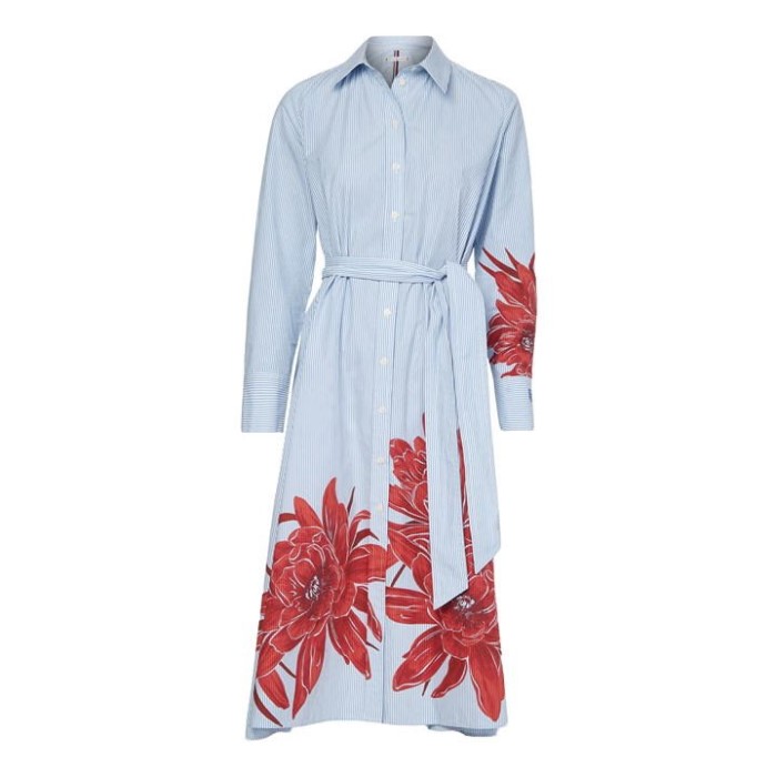 Tommy Hilfiger Norge Island Flower Floral Midi Skjortekjole