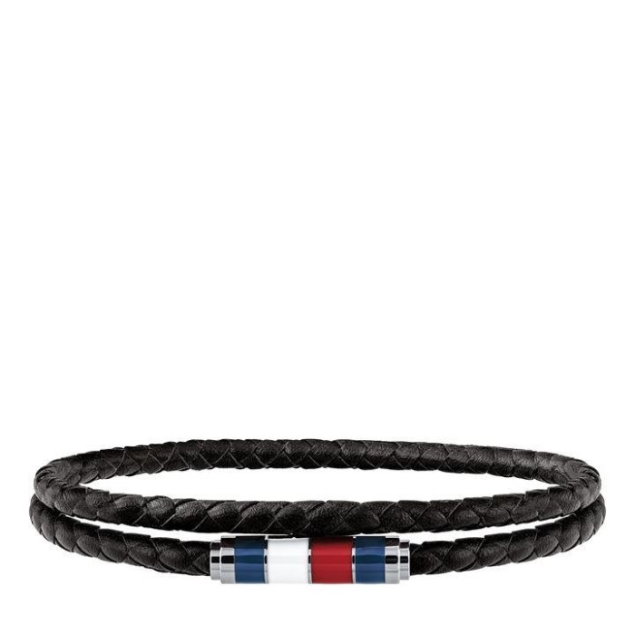 Tommy Hilfiger Norge Lær Dobbelt Armbånd Tommy Hilfiger Norge Svart