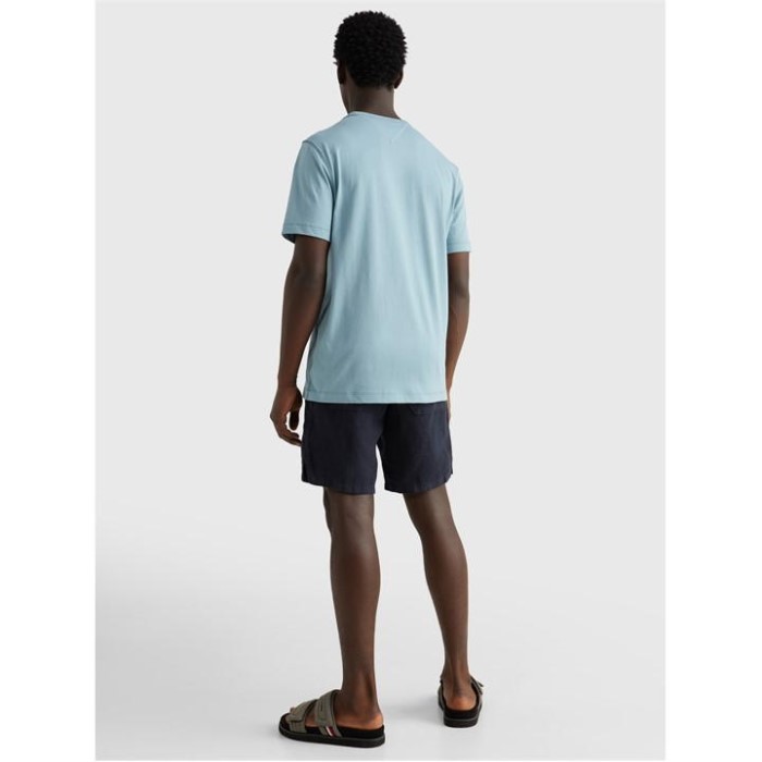 Tommy Hilfiger Norge Høy Blå Ctv T-skjorte Med Kontrastsøm