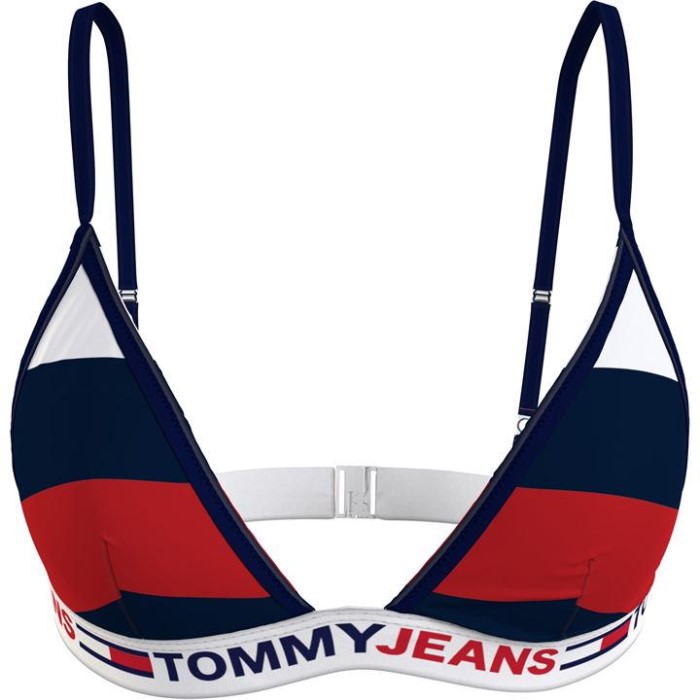 Tommy Hilfiger Norge Rugby Stripe Triangel Fast Bikini Topp