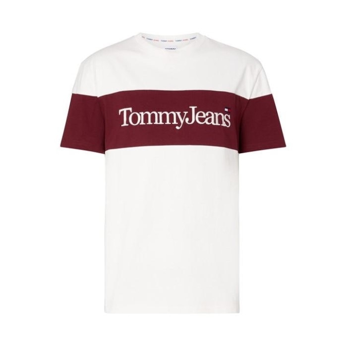 Tommy Hilfiger Norge Hvit Ybh Tjm Clsc Serif Lineær Blokk T-skjorte