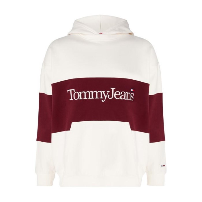 Tommy Hilfiger Norge Hvit Ybh Tjm Skater Serif Lineær Hettegenser