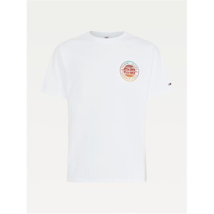 Tommy Hilfiger Norge Hvit Ybr Sirkulær Grafisk T-skjorte