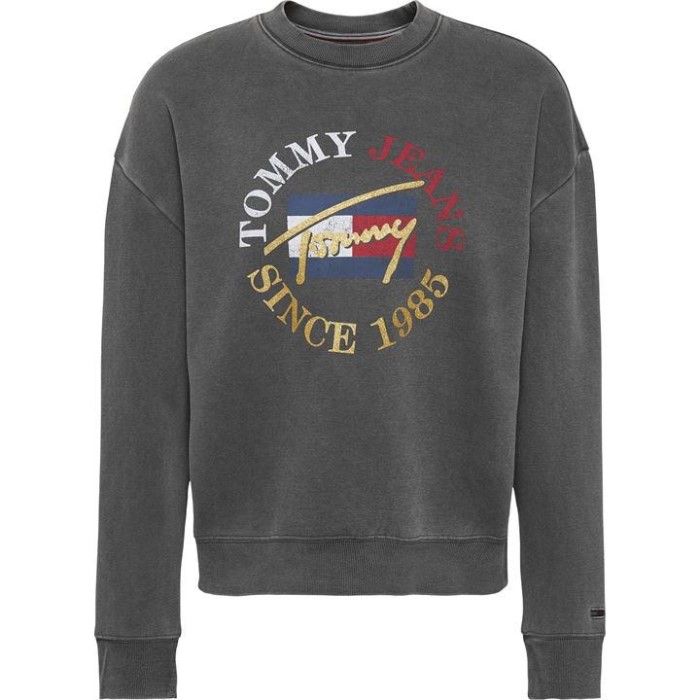 Vintage Bronse Crew Sweatshirt Tommy Hilfiger Norge Svart